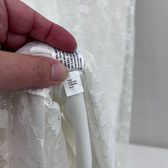 Wild Fable White Lace Overlay Maxi Dress XS - Picture 7 of 8